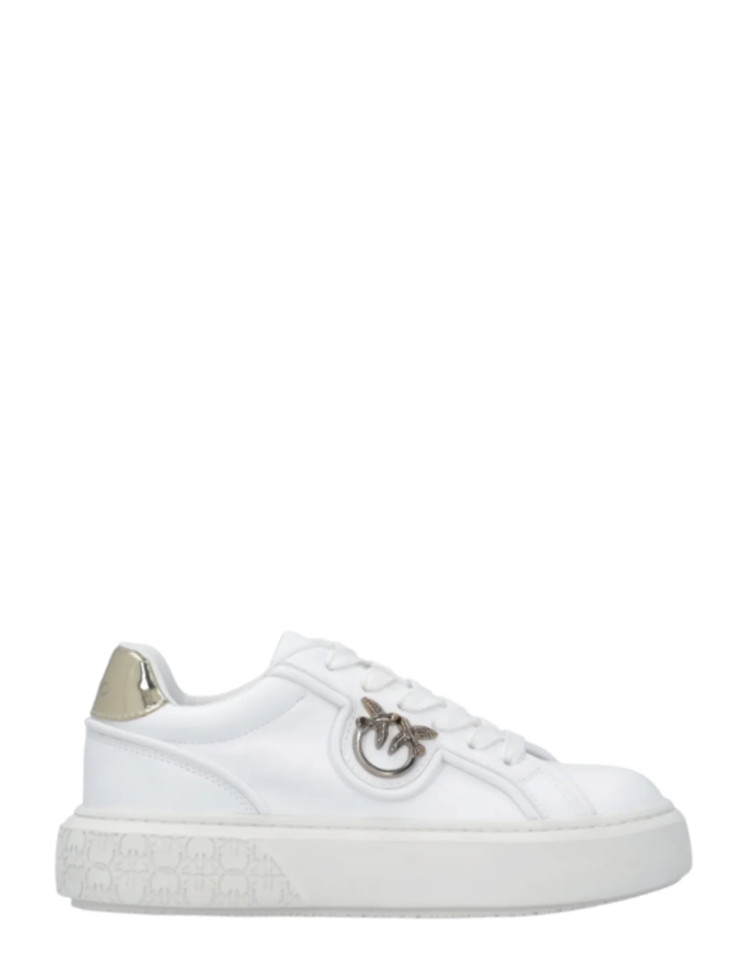 Pinko sneakers donna in pelle Yoko bianco oro SS0041P087 Z1B PINKO