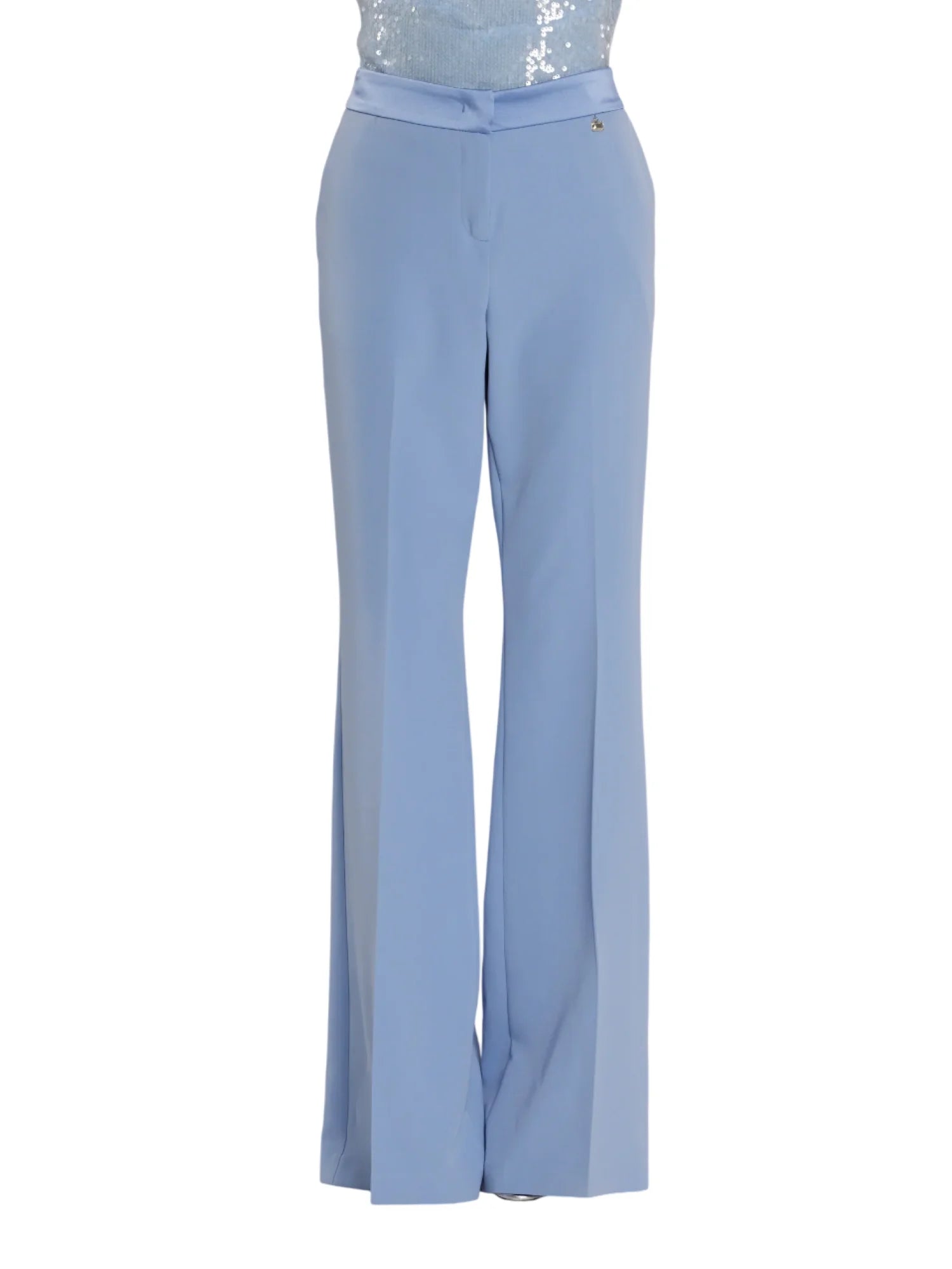 Relish pantaloni a zampa con dettagli satin celeste BARRINTON 1771 RELISH