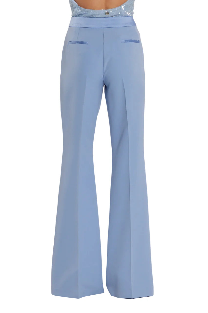 Relish pantaloni a zampa con dettagli satin celeste BARRINTON 1771 RELISH