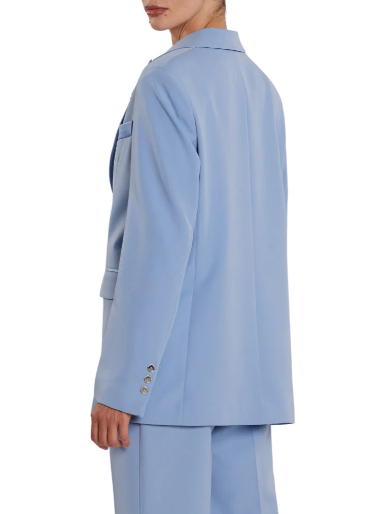 Relish giacca blazer Satyne con dettagli satin celeste SATYNE 1771 RELISH