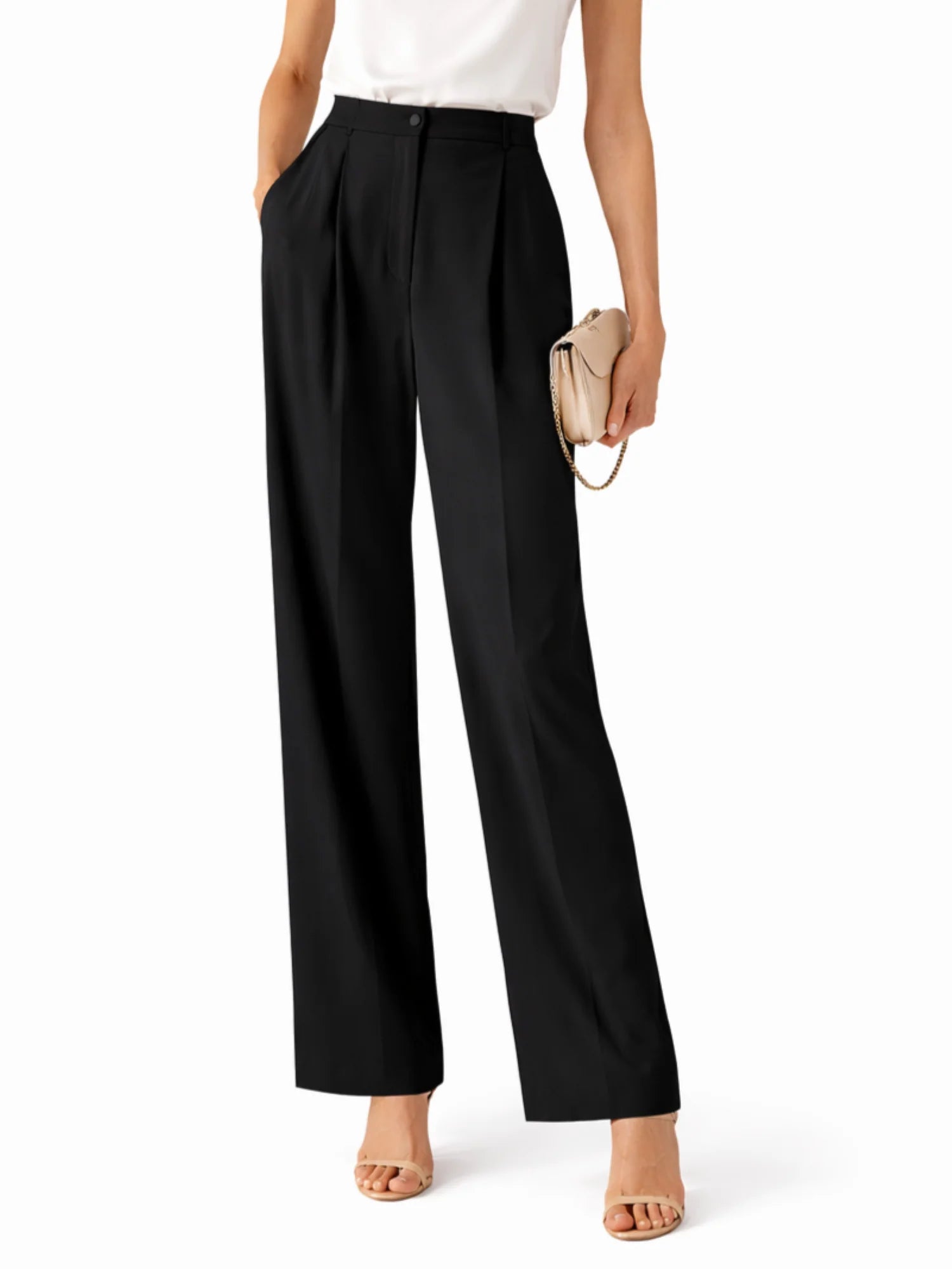 Sandro Ferrone pantaloni palazzo donna con pinces nero S23XBFBABILONIO NERO Sandro FERRONE