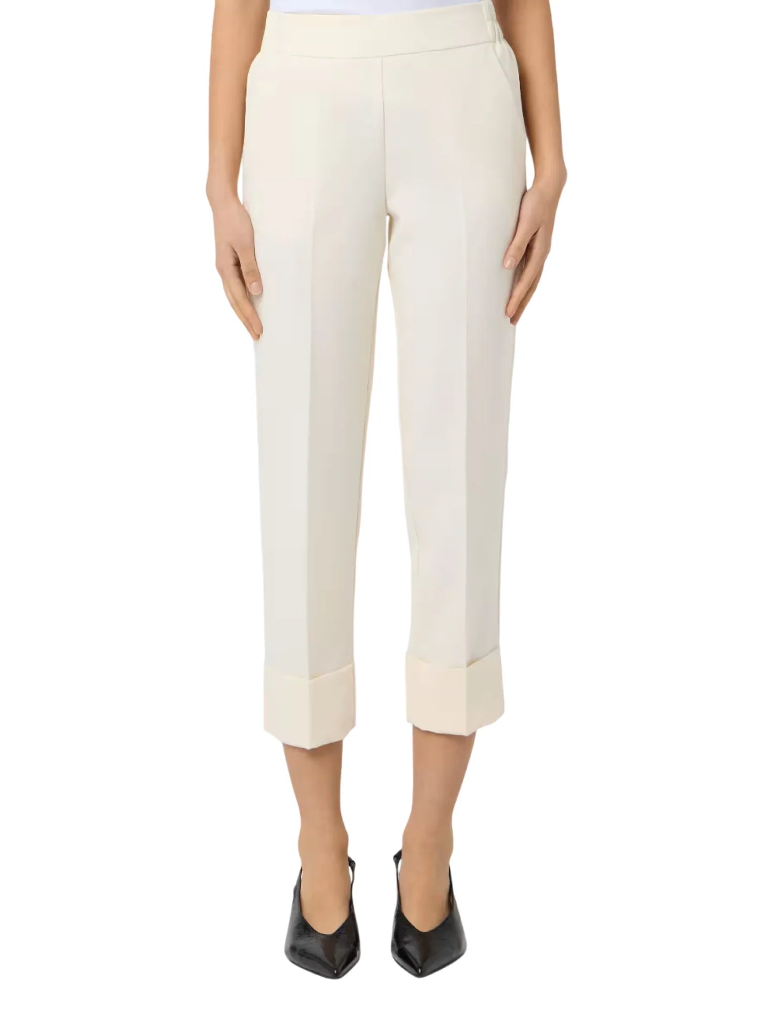 Sandro Ferrone pantaloni donna Furfantello crop panna S39XBFFURFANTELLOTEC ECRU Sandro FERRONE