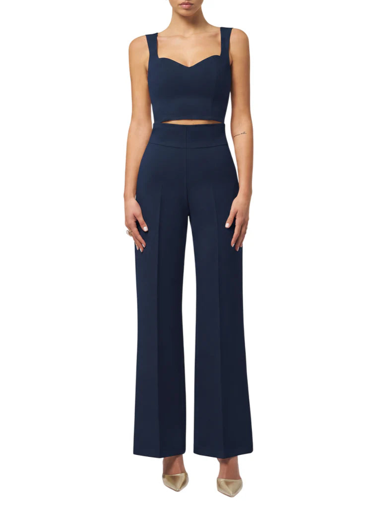 Silence pantaloni palazzo vita alta blu SD2025HONEY NAVY SILENCE