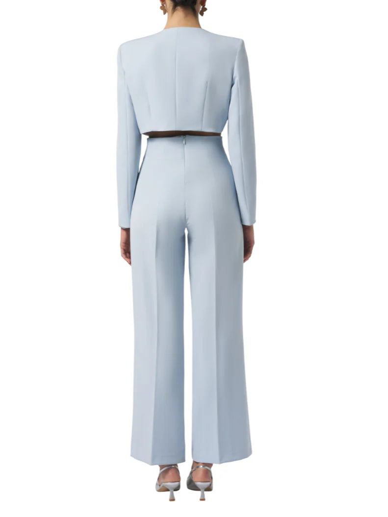 Silence pantaloni palazzo vita alta celeste SD2025HONEY SKY SILENCE