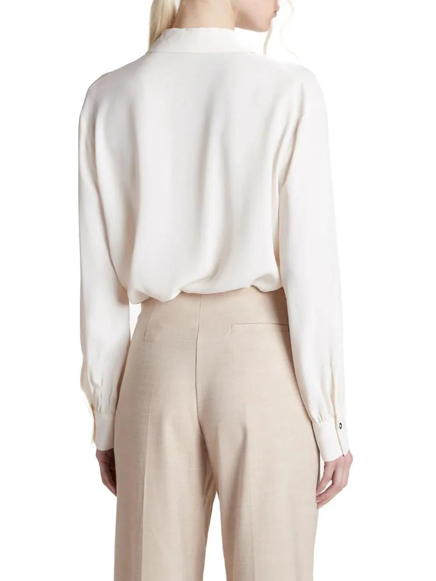 Simona Corsellini blusa misto seta con collane panna P26CPBL00901 0359 SIMONA CORSELLINI