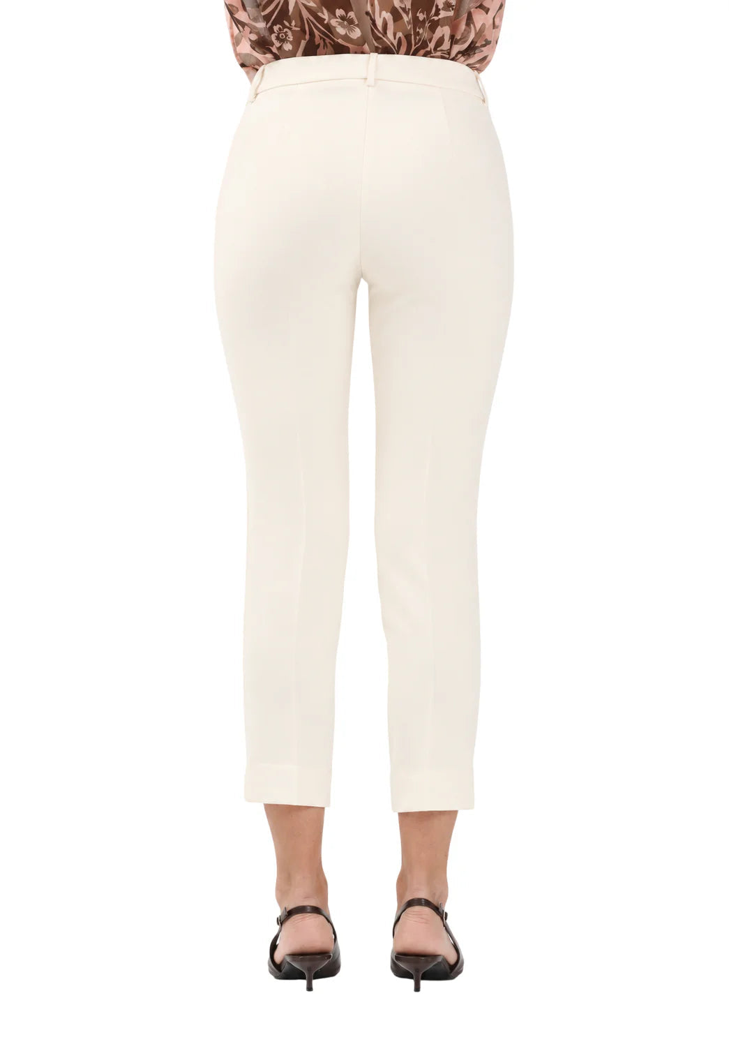 Simona Corsellini pantaloni slim crop donna in tessuto crepe panna P26CPPA02803 0359 SIMONA CORSELLINI