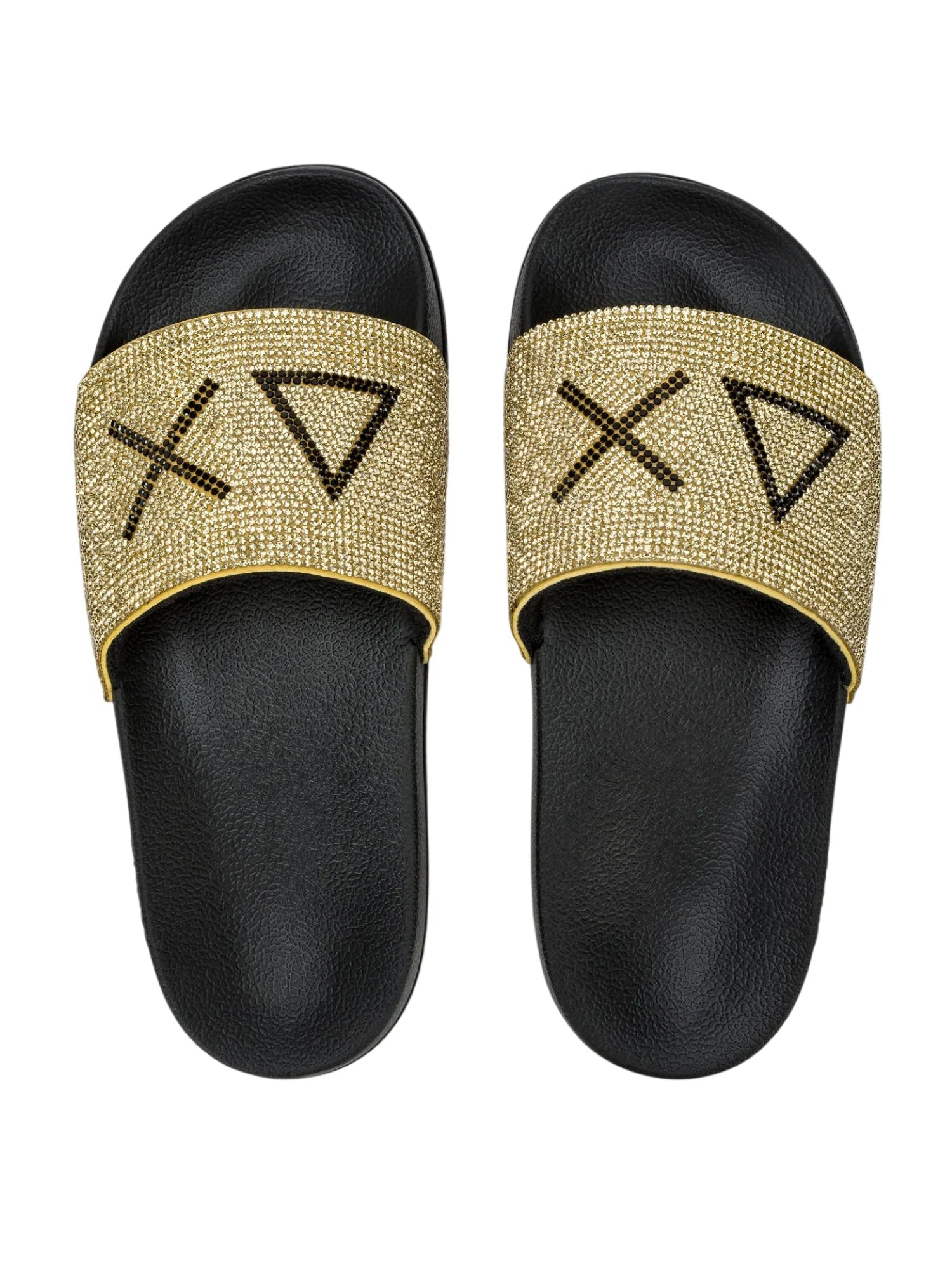Sun68 ciabatte donna con logo e strass nero oro X36211 NERO-ORO SUN68