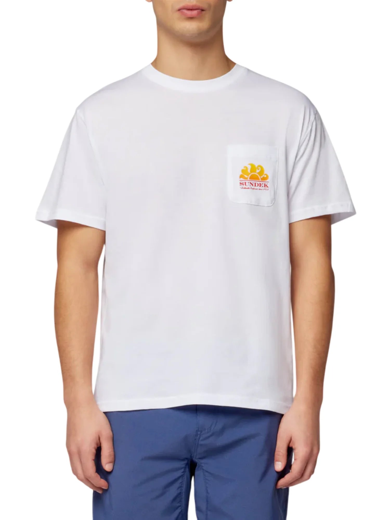 Sundek T-shirt uomo manica corta in cotone bianco M028TEJ7800 00600 SUNDEK