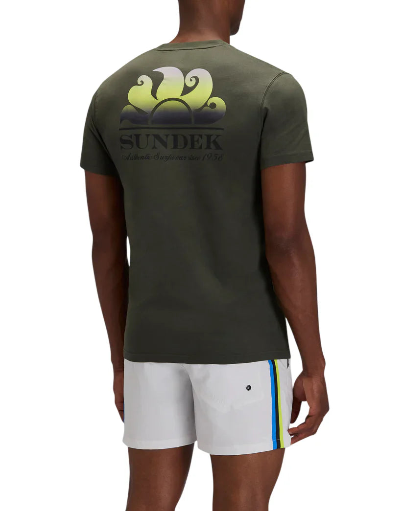 Sundek T-shirt uomo manica corta in cotone verde M028TEJ7800 30287 SUNDEK