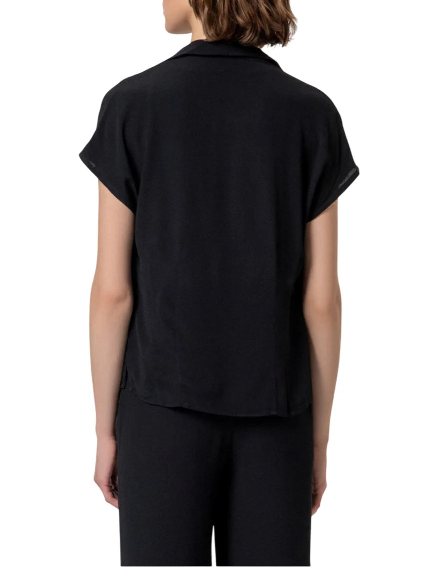 Surkana camicia in viscosa manica corta nero 526BALI125 00 SURKANA