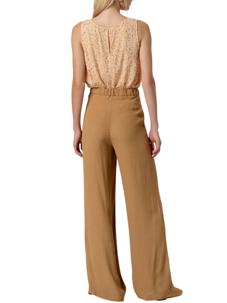 Surkana pantaloni palazzo in viscosa color cammello 526BALI523 04 SURKANA