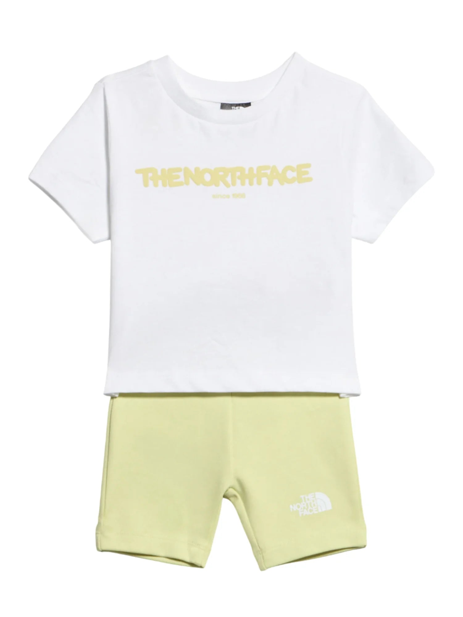 The North Face completo bambina T-shirt e bermuda bianco giallo lime NF0A8G1K N8B1 THE NORTH FACE