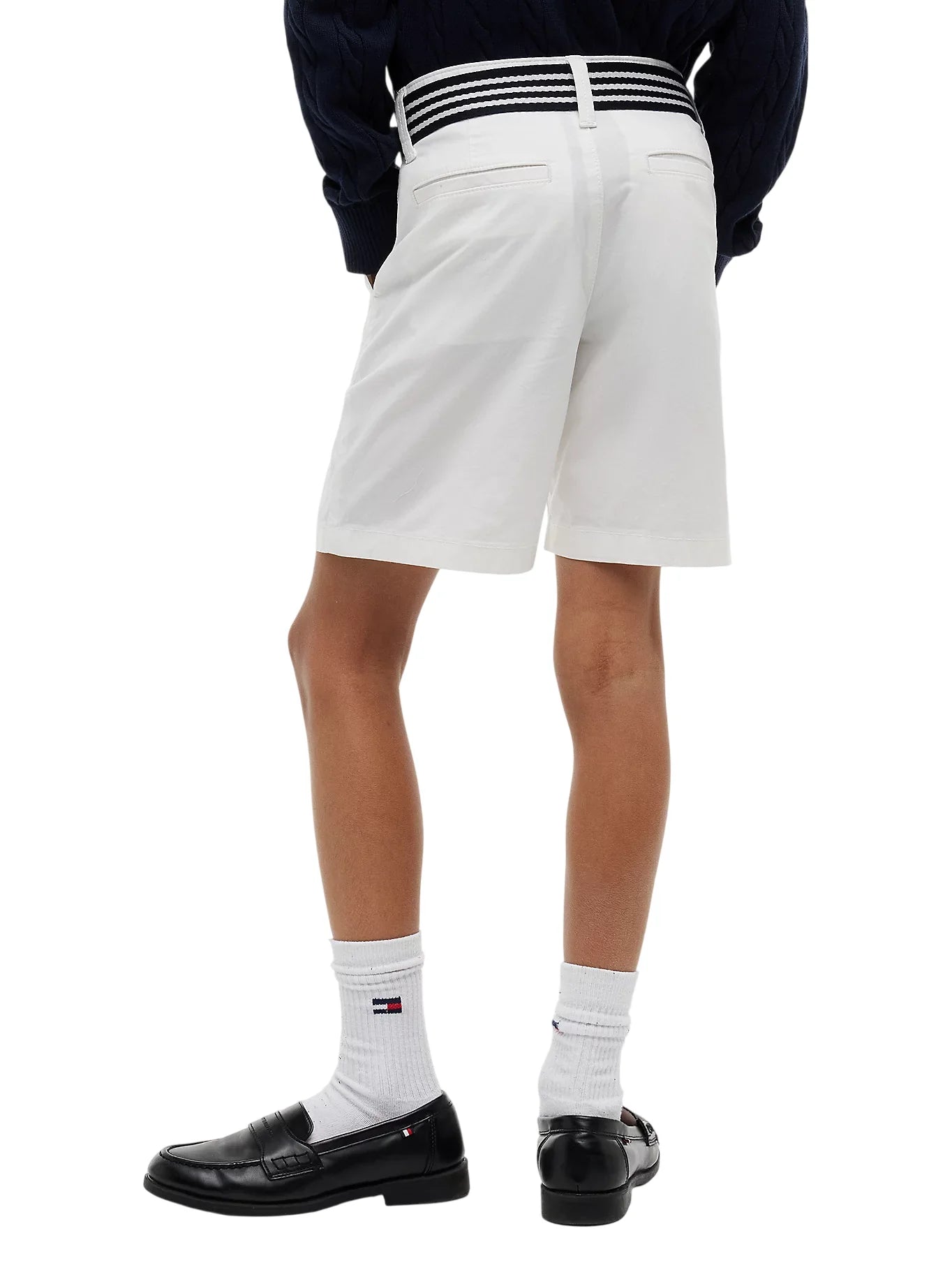 Tommy Hilfiger shorts bambino con cintura bianco KB0KB10246 YBR Tommy Hilfiger