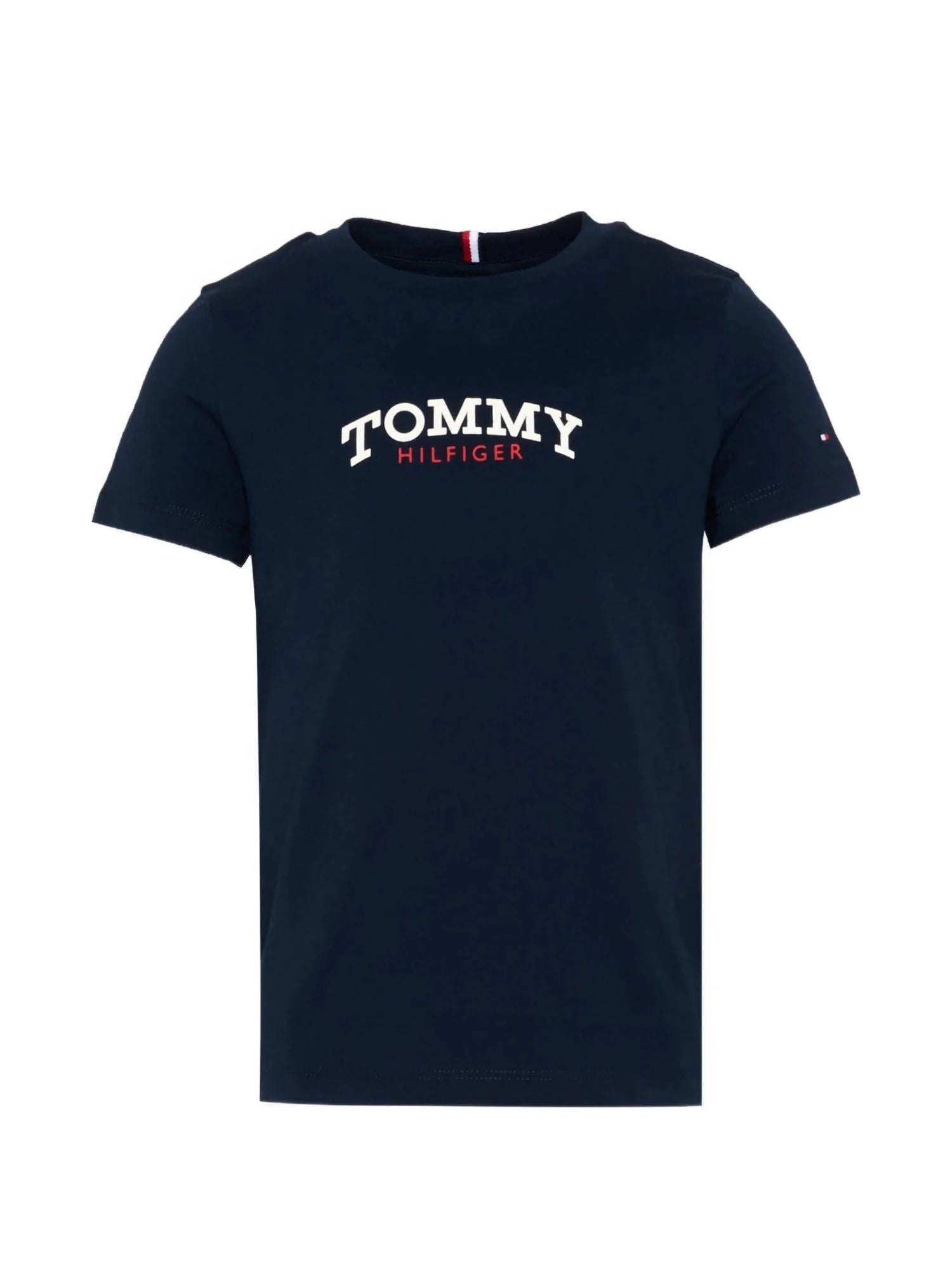 Tommy Hilfiger T-shirt bambino manica corta con logo blu KB0KB10263 C1G Tommy Hilfiger