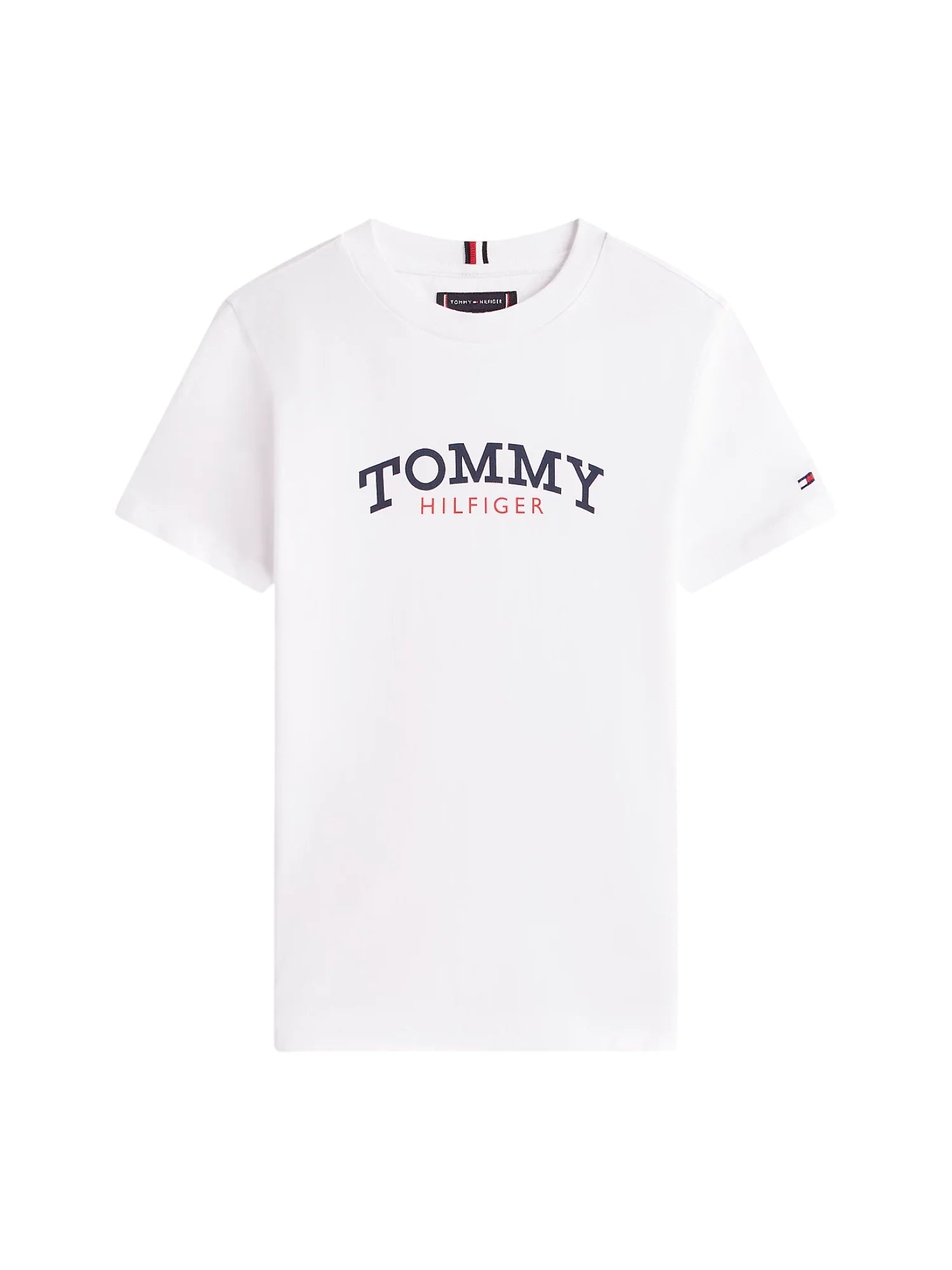 Tommy Hilfiger T-shirt bambino manica corta con logo bianco KB0KB10263 YBR Tommy Hilfiger