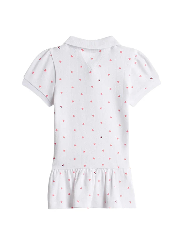 Tommy Hilfiger abito neonata in fantasia a cuoricini bianco KN0KN02365 0K4 Tommy Hilfiger