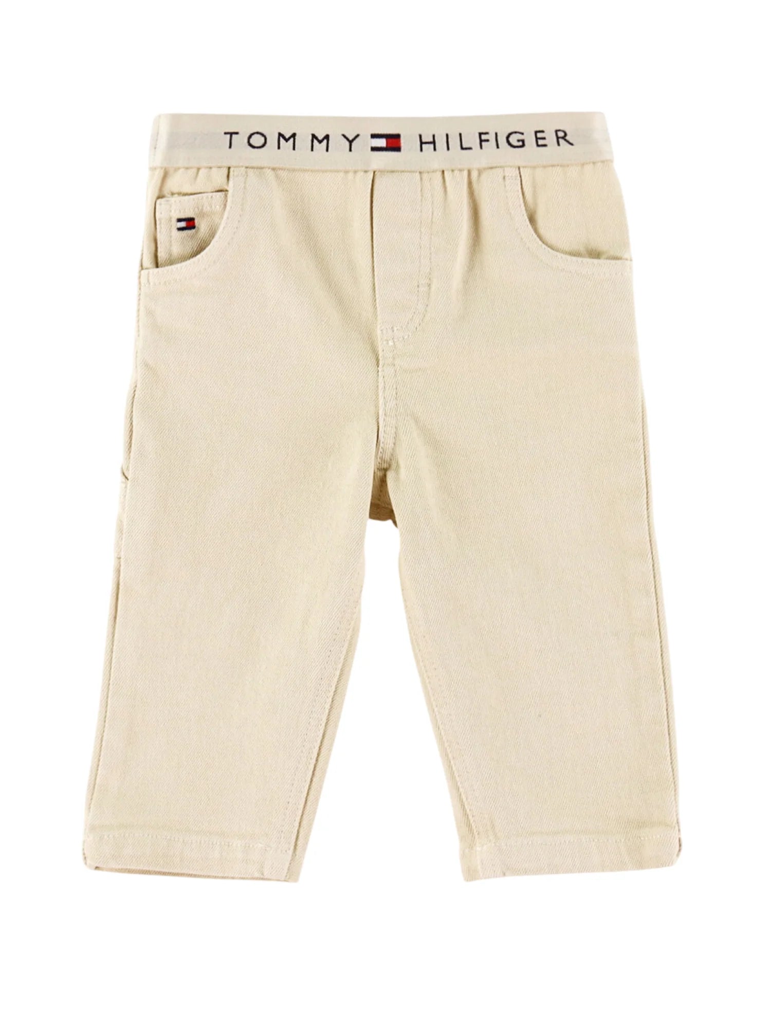 Tommy Hilfiger pantaloni neonato slim in cotone beige KN0KN02389 ACI Tommy Hilfiger