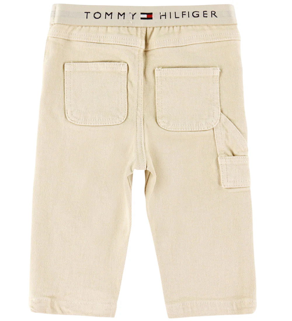 Tommy Hilfiger pantaloni neonato slim in cotone beige KN0KN02389 ACI Tommy Hilfiger
