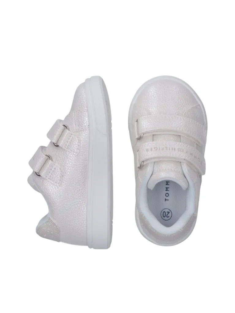 Tommy Hilfiger sneakers bambina in ecopelle con strappi panna T1A9-34231-0375 100 Tommy Hilfiger