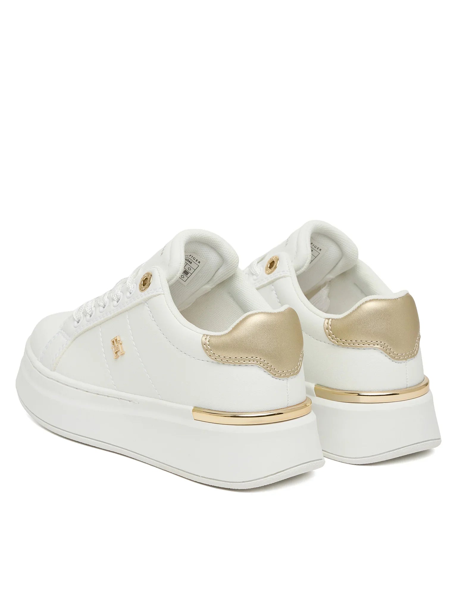 Tommy Hilfiger sneakers bambina in ecopelle bianco oro T3A9-34253-1355 X048 Tommy Hilfiger