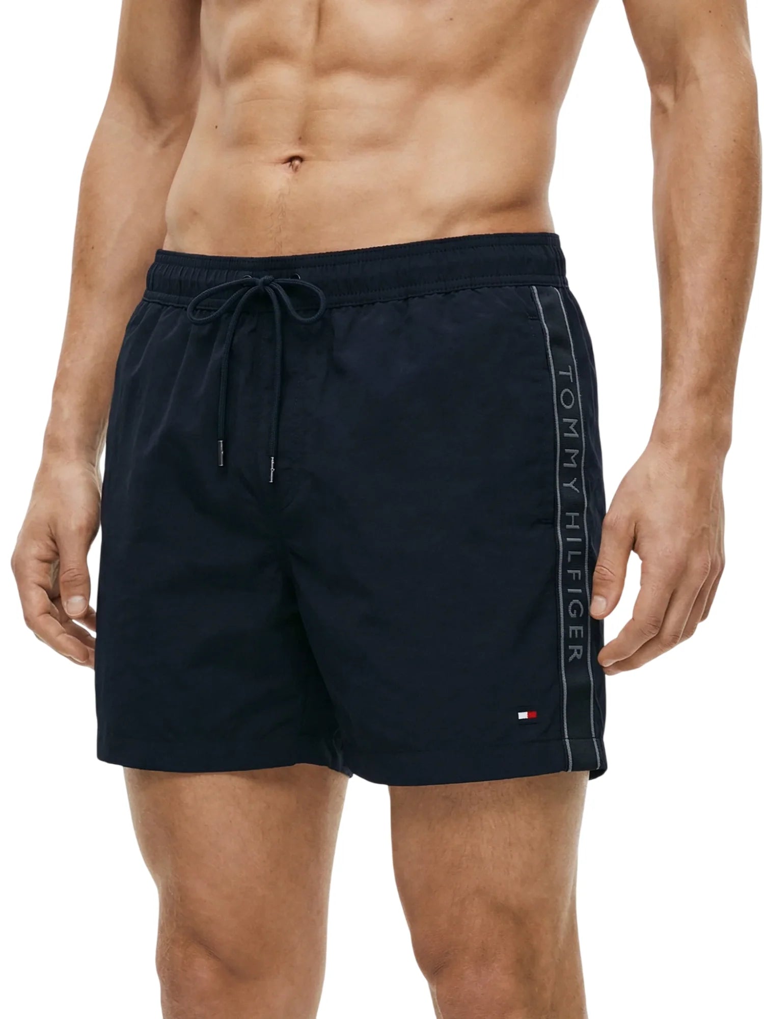 Tommy Hilfiger boxer mare uomo con bande logate blu UM0UM03730 DW5 Tommy Hilfiger beachwear