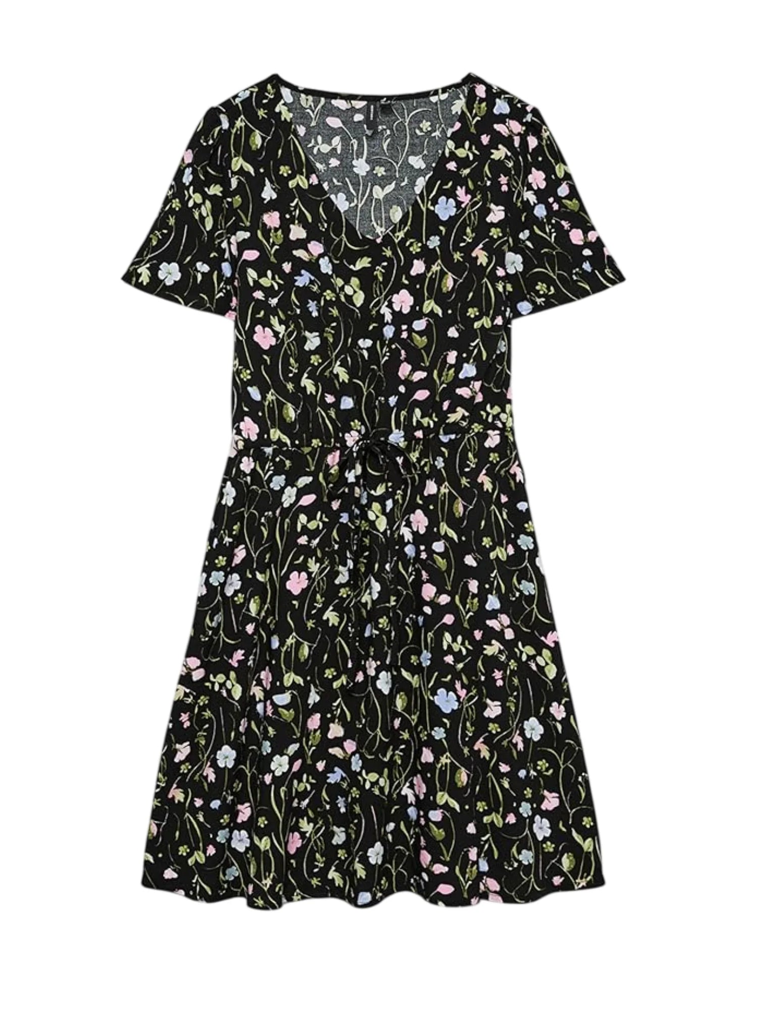 Vero Moda abito corto donna in fantasia floreale nero 10307990 BLACK DREW VERO MODA