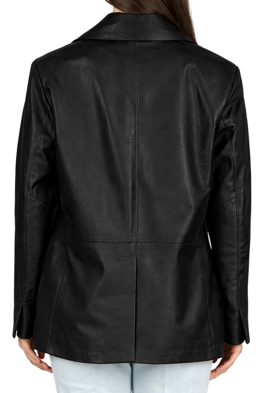 Vicolo giacca blazer donna in pelle nero TAB0178 NERO VICOLO
