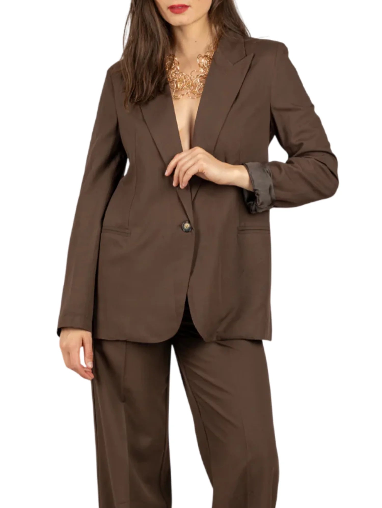 Vicolo giacca blazer monopetto donna marrone TAB1623 MORO VICOLO
