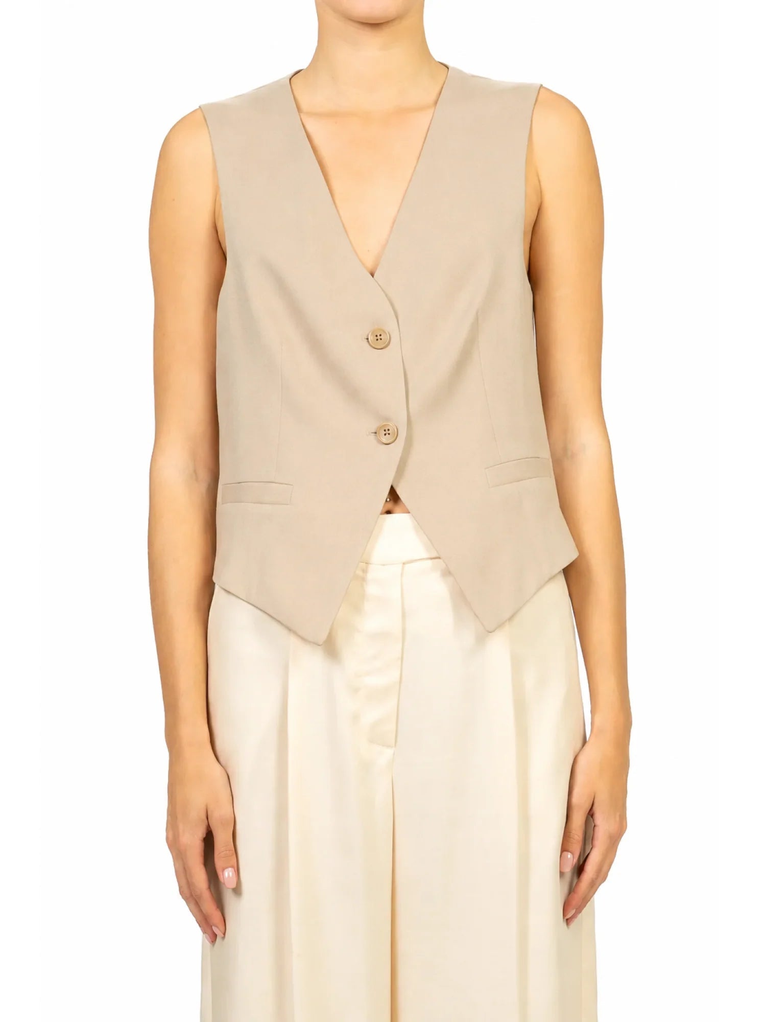 Vicolo gilet donna in lyocell tortora TAB1766 BEIGE VICOLO