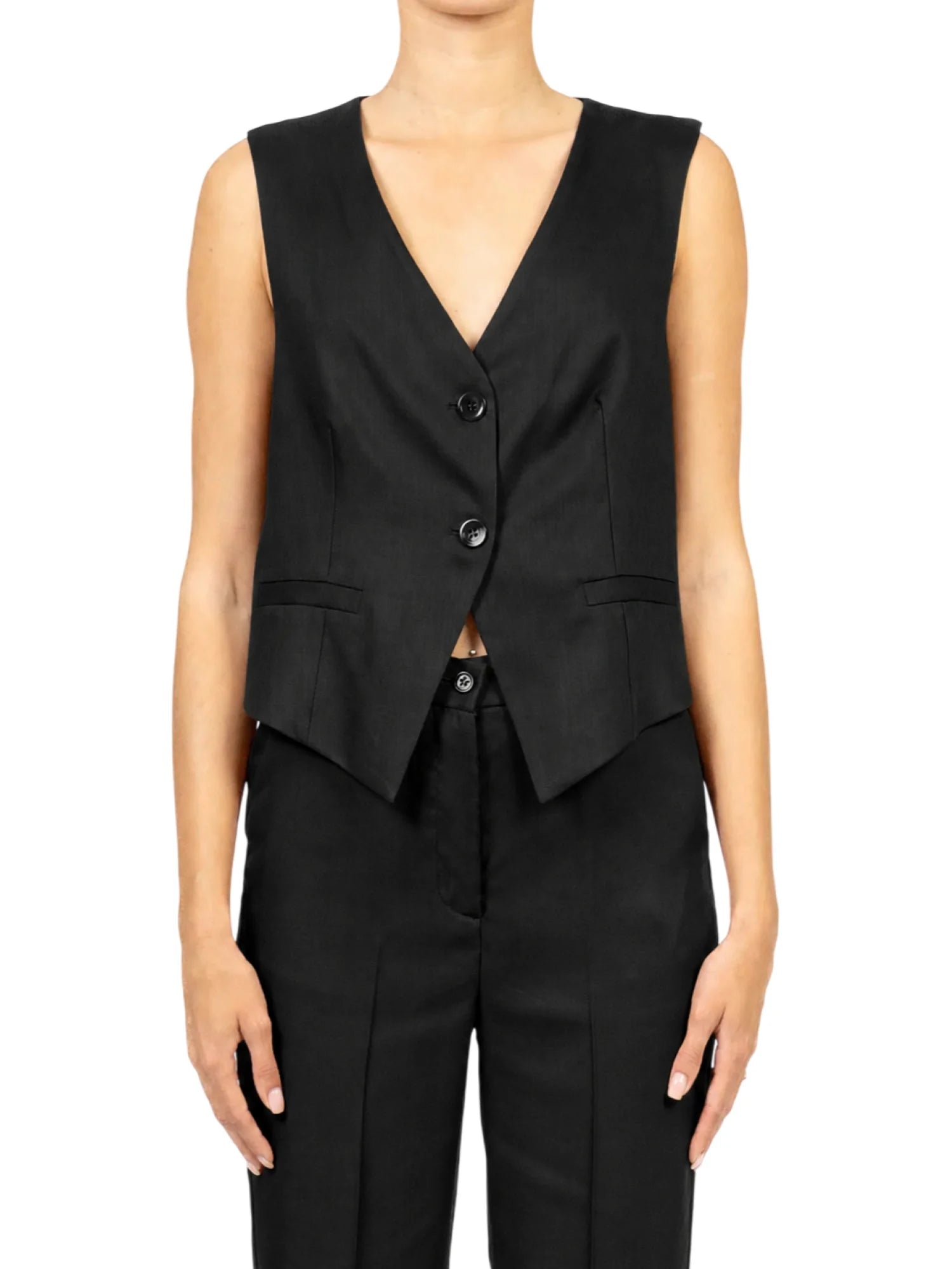 Vicolo gilet donna in lyocell nero TAB1766 NERO VICOLO