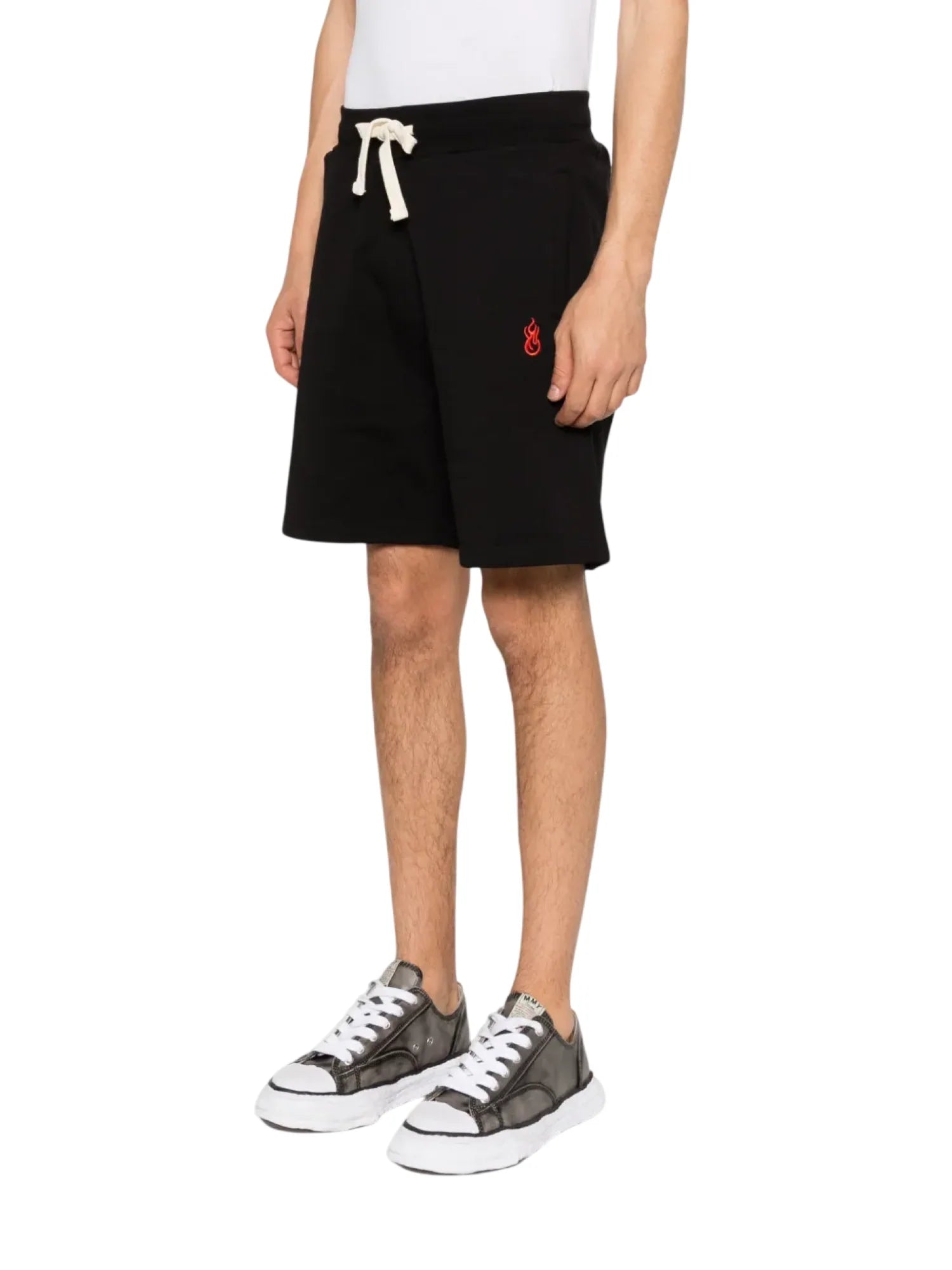 Vision of Super bermuda uomo in cotone con ricamo flame nero VS070BR BLACK VISION OF SUPER