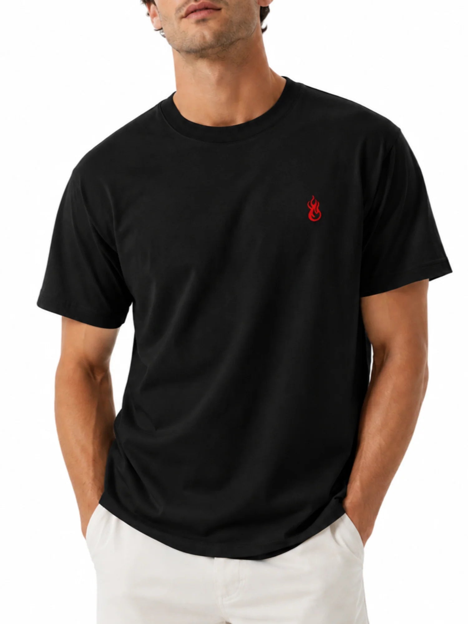 Vision of Super T-shirt uomo manica corte ricamo flame nero VS070TE BLACK VISION OF SUPER