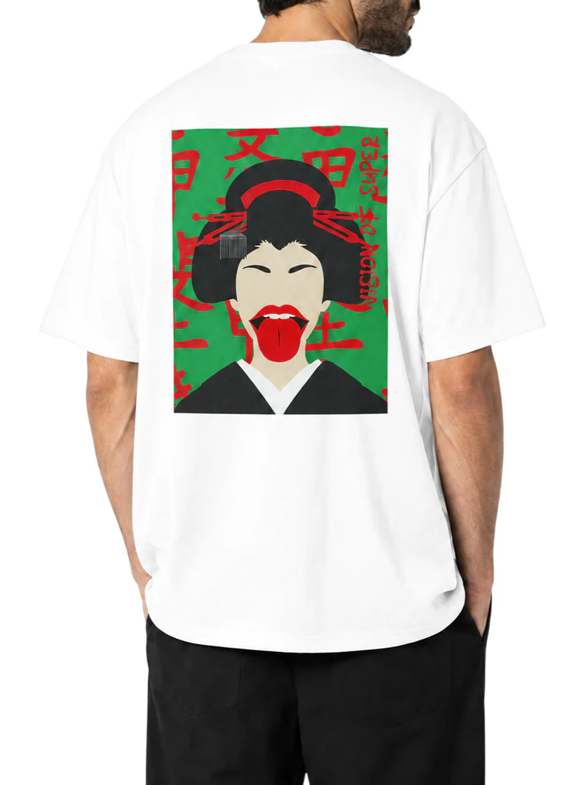 Vision of Super T-shirt uomo manica corta stampa Heart panna VS074TE WHITE VISION OF SUPER