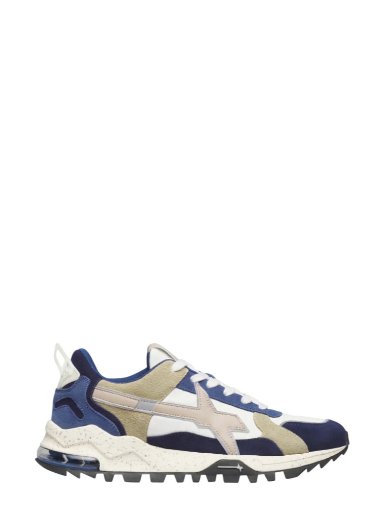 W6yz sneakers uomo Breeze in suede e tessuto tecnico blu verde 201861206 1C26 W6YZ
