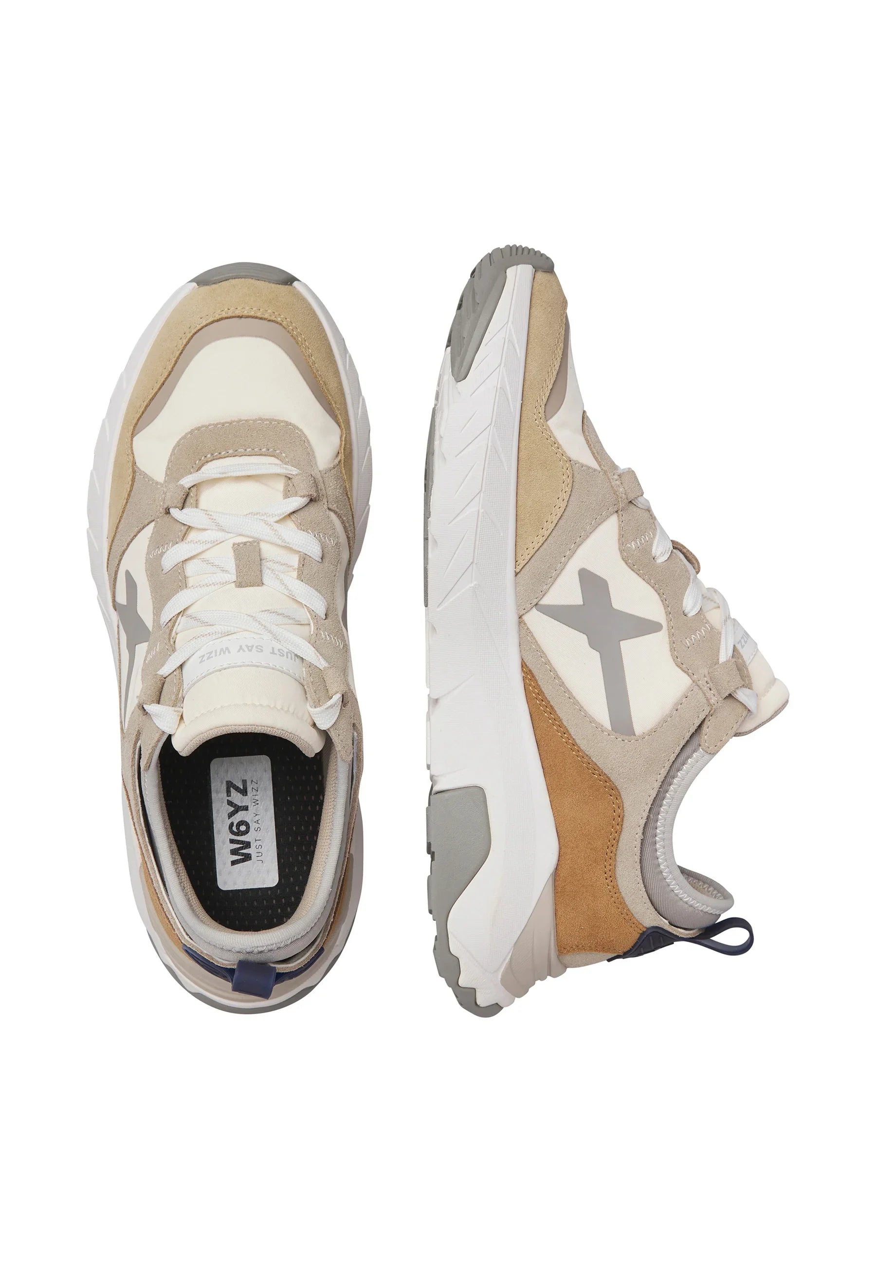 W6yz sneakers uomo in suede e tessuto tecnico beige tortora 201863101 2D38 W6YZ