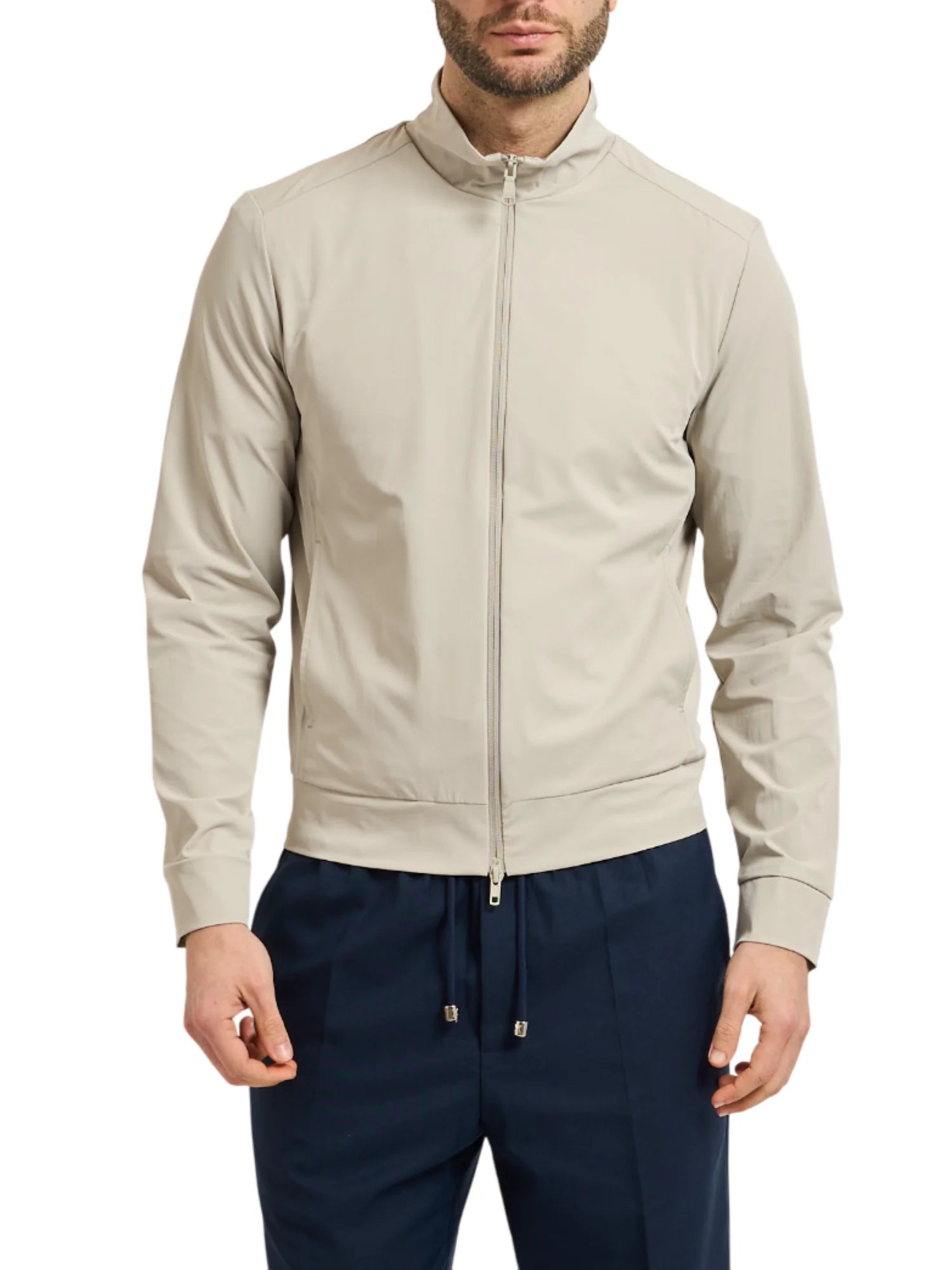 Yes Zee giubbino uomo in nylon tortora chiaro J514-KQ00 0899 YES-ZEE