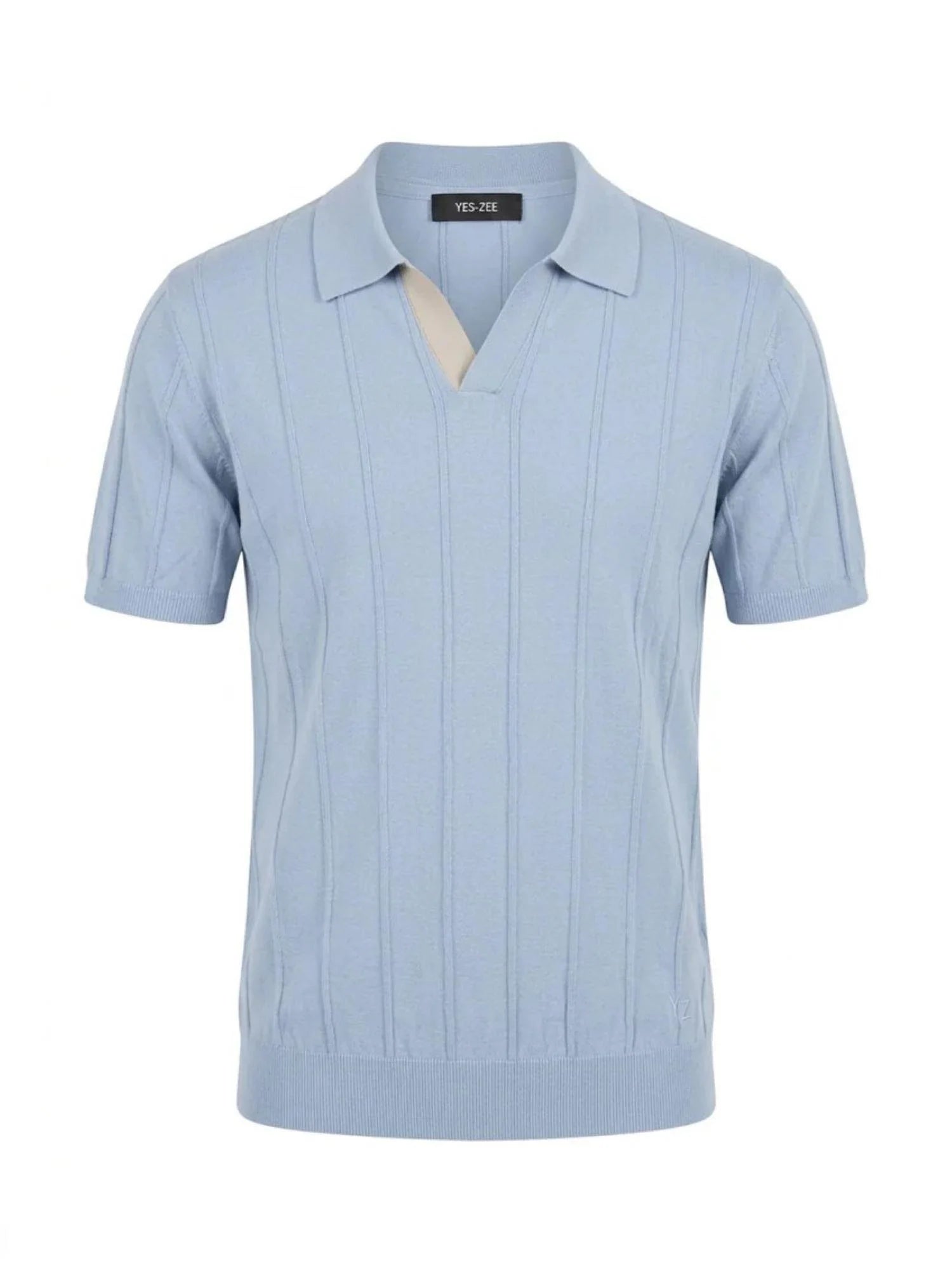 Yes Zee polo uomo in maglia di cotone celeste M725-H500 0633 YES-ZEE