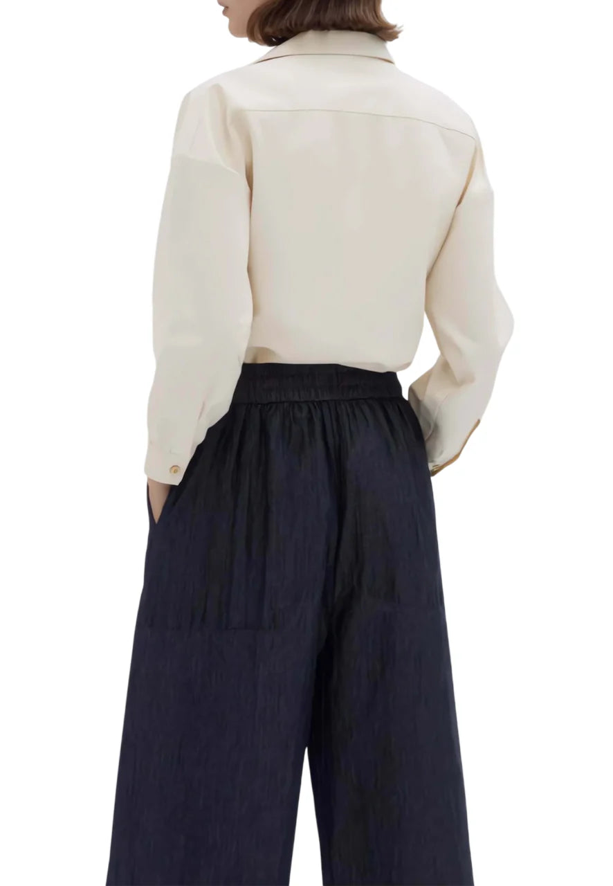 Yes Zee pantaloni donna gamba larga lavaggio scuro P386-EE00 J710 YES-ZEE