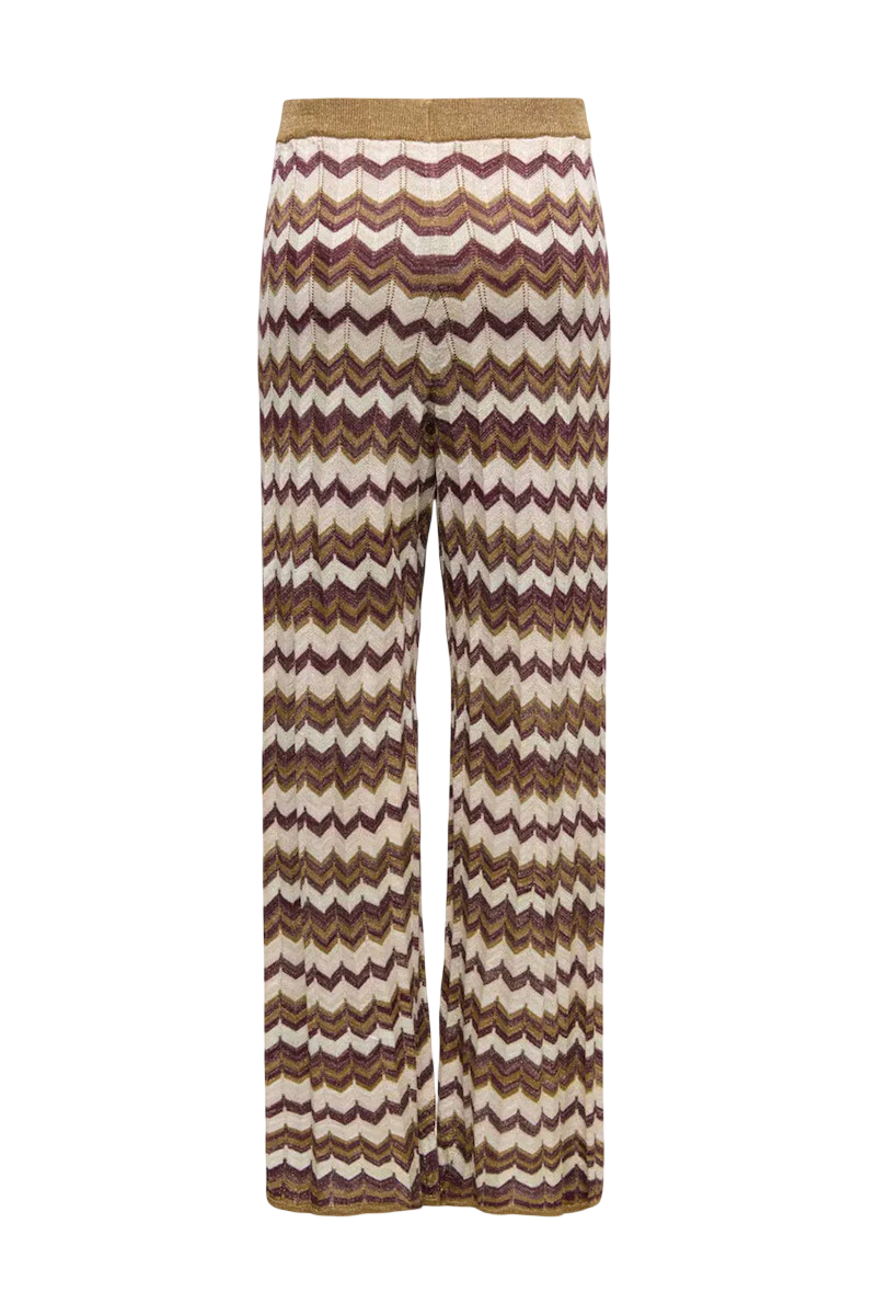 Only pantaloni wide leg in fantasia chevron lurex multicolor 15369997 FOXTROT GRAPE W-CLOUD D-PALE L ONLY