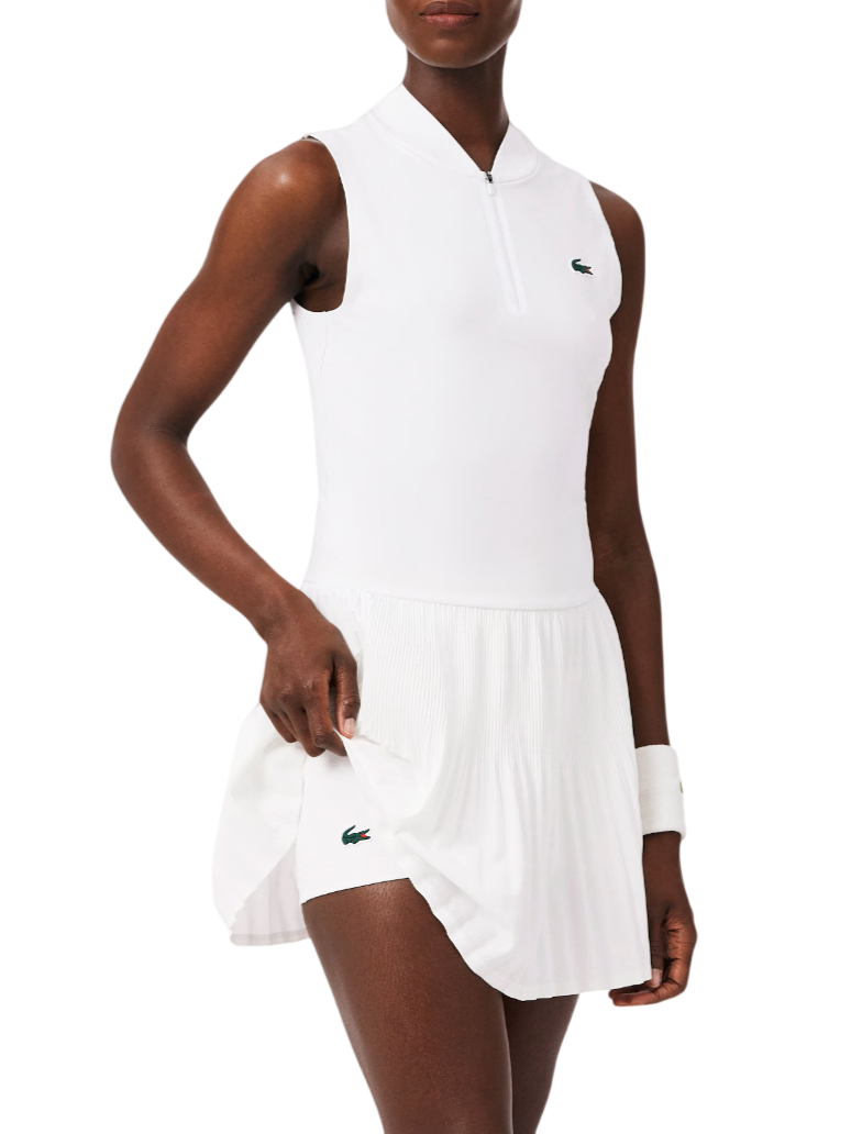 Lacoste abito corto donna con shorts bianco EF0151 001 LACOSTE