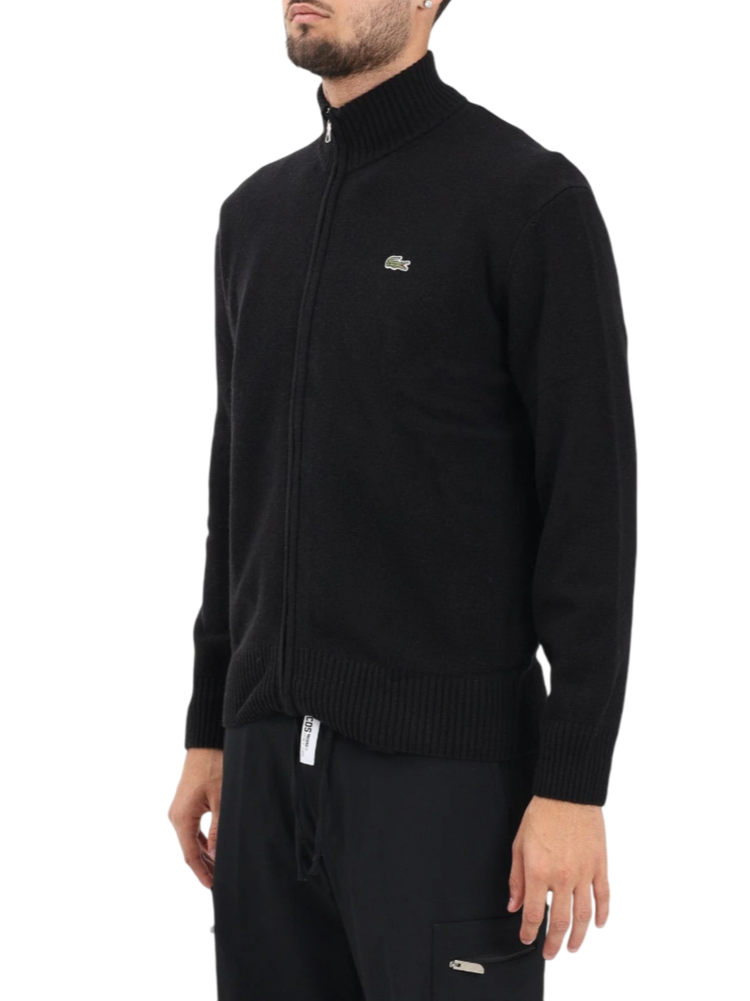 Lacoste maglia uomo con zip in lana nero AH5181 031 LACOSTE