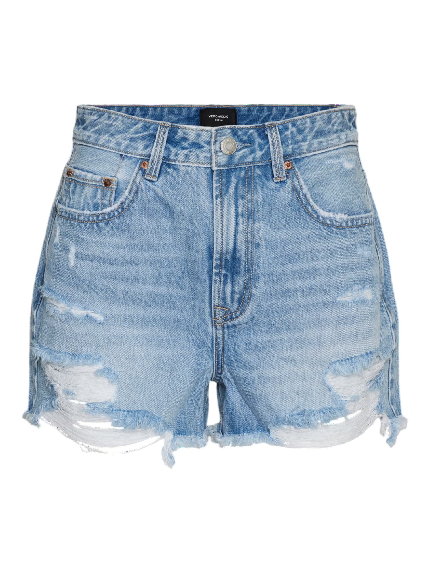 Vero Moda shorts donna in denim con strappi lavaggio chiaro 10347291 LIGHT BLUE DENIM VERO MODA