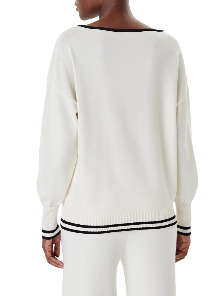 Liu Jo maglia donna con strass e logo panna TF5206MS63L 03N76 LIU JO