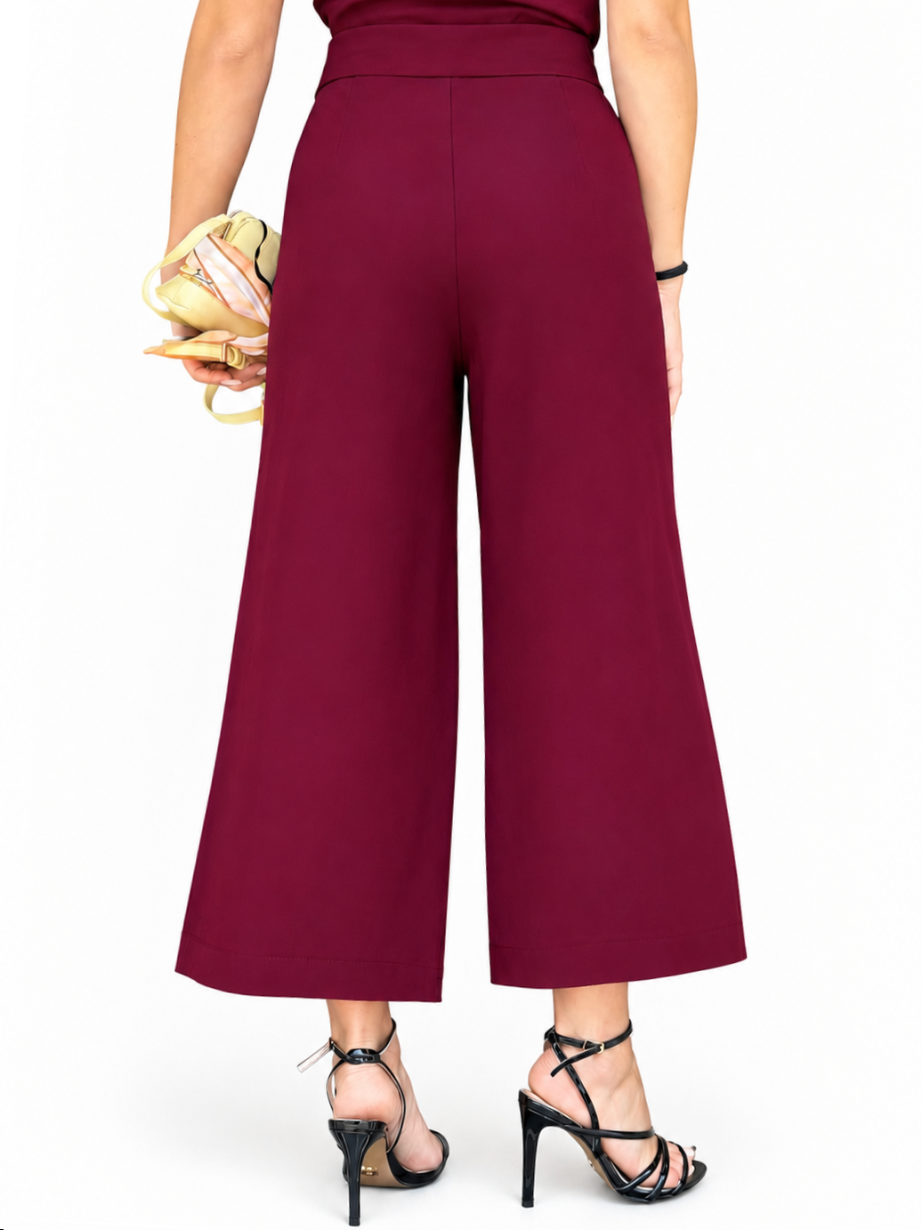 Le Streghe pantaloni crop donna wide leg borgogna BU204 BORDEAU LE STREGHE