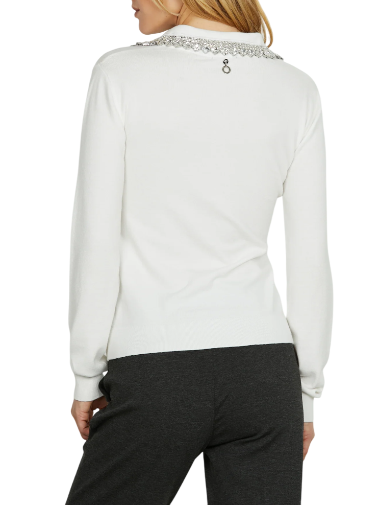 Relish maglia Nihoa con colletto gioiello panna NIHOA 1101 RELISH