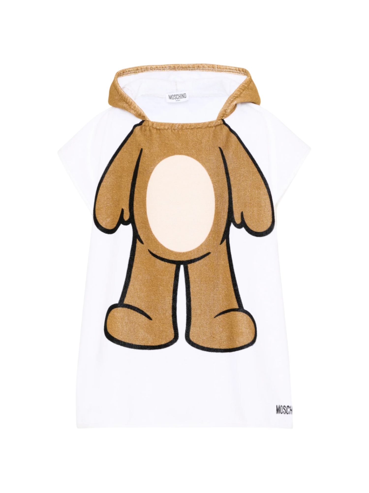 Moschino accappatoio unisex neonato con orsetto Toy bianco MUX05O-LGA24 10101 MOSCHINO