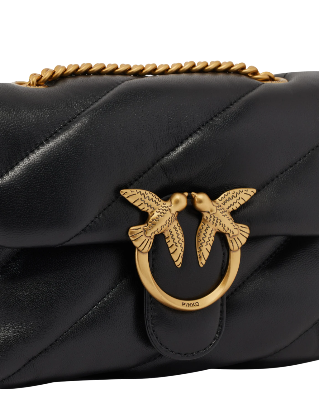 Pinko borsa Love Bag Puff Mini in pelle nero 100039-A0F2 Z99Q PINKO