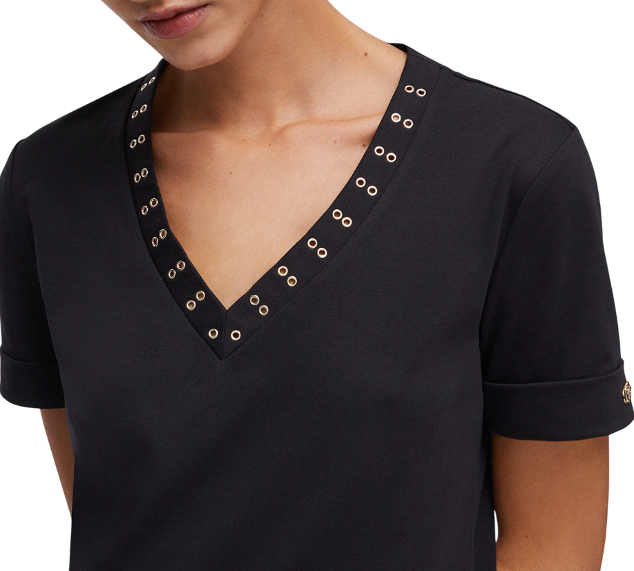 Liu Jo abito corto in jersey con occhielli nero TA6296J3855 22222 LIU JO