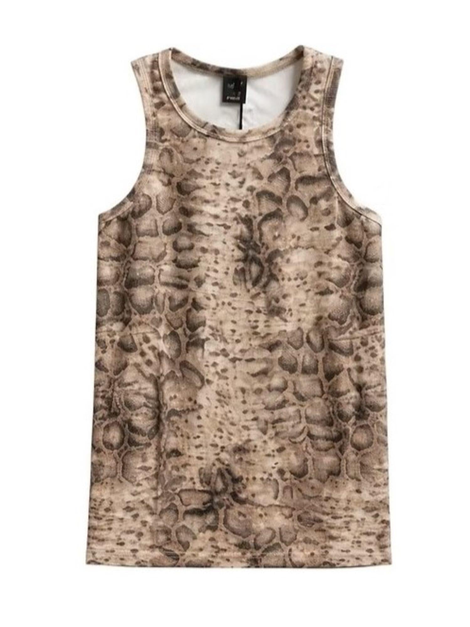 Pinko canotta Belfiore in fantasia pitonata beige nero 106919-A3DP CZ9 PINKO