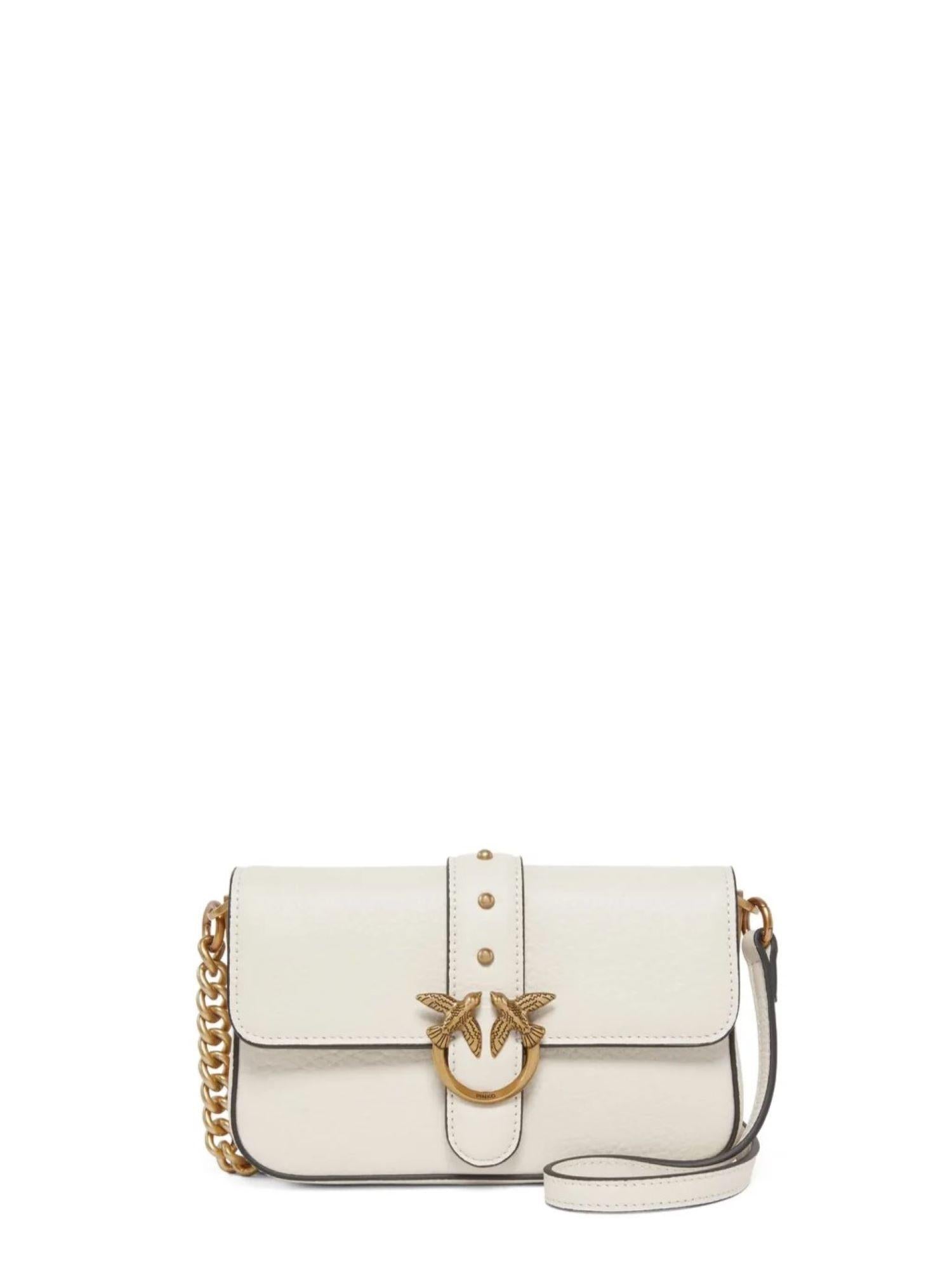 Pinko borsa Love One Slouchy Baby in pelle bianco 105353-A2OX Z14Q PINKO